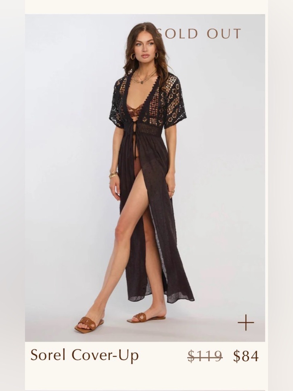 Luxury Vacation Heartloom Sorel Cover-Up Black Lace Maxi Dress XS NWT